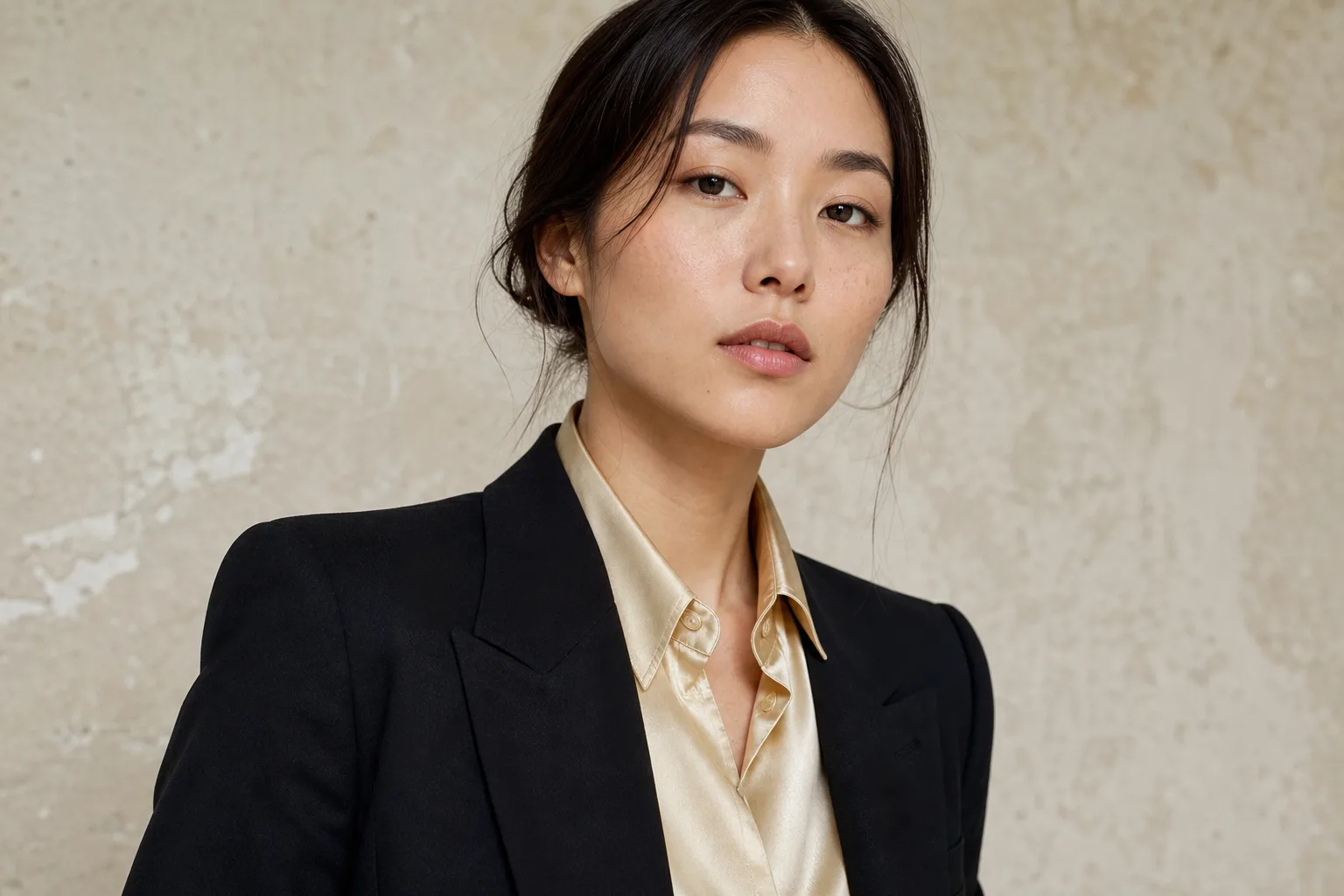 Close portrait showing identity kept after an outfit change