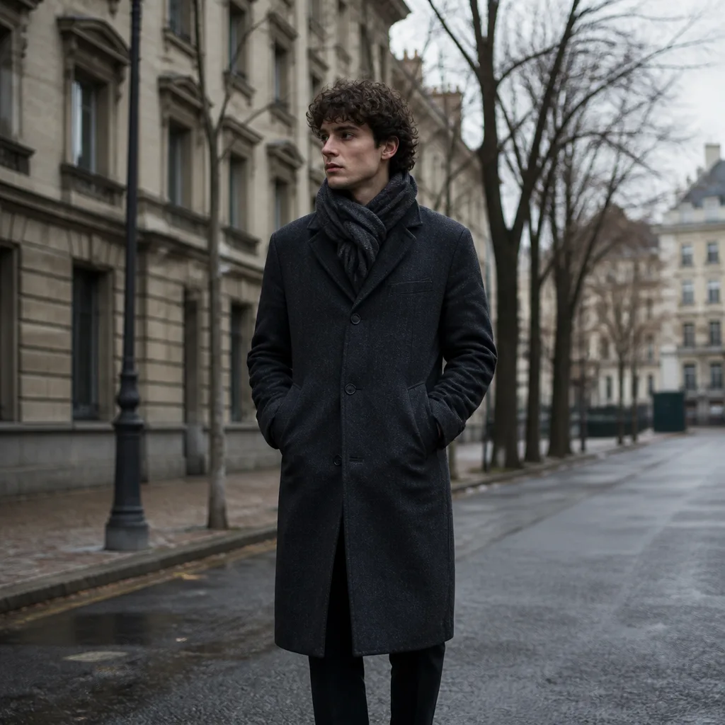 Winter chic coat try-on