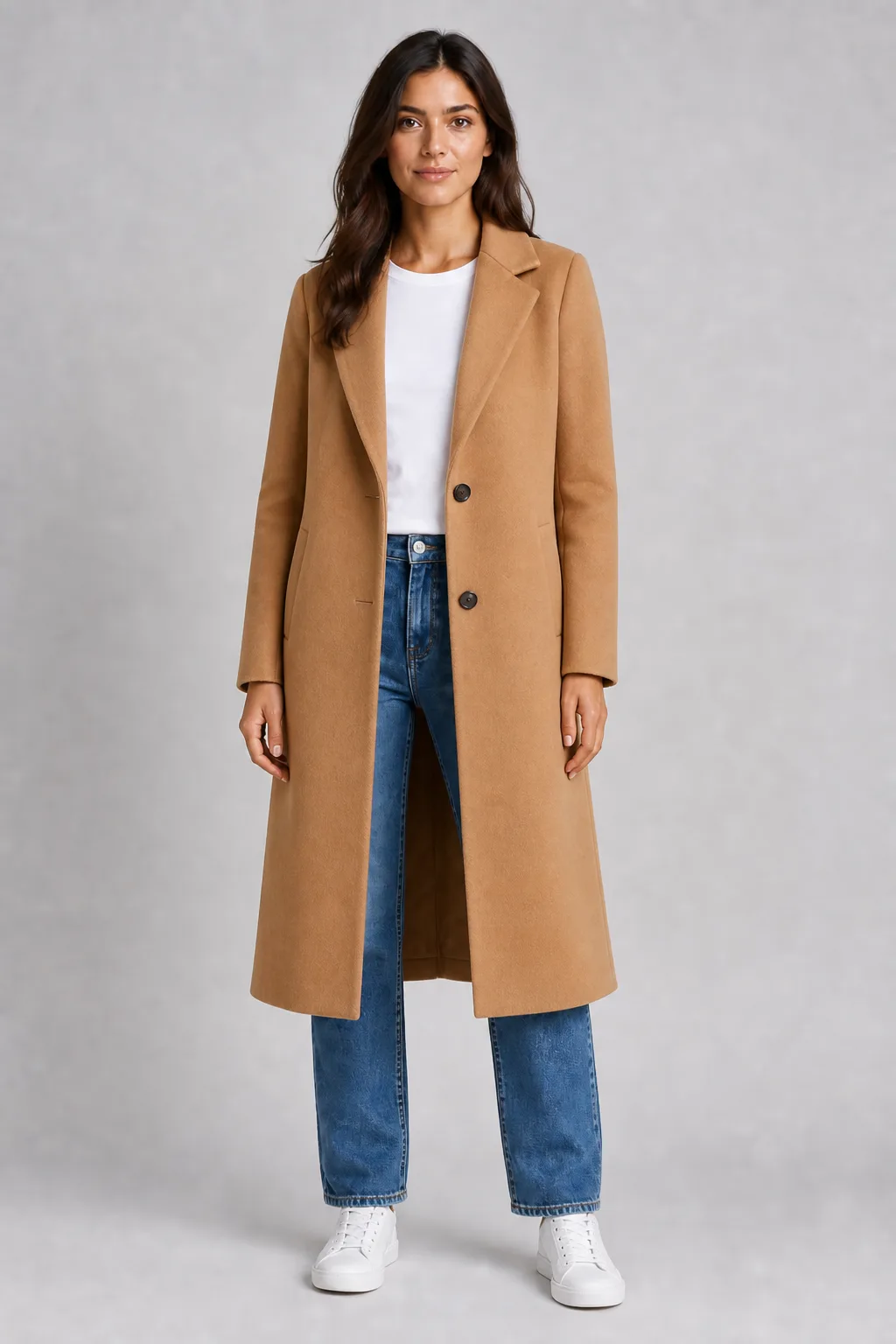 Camel coat look