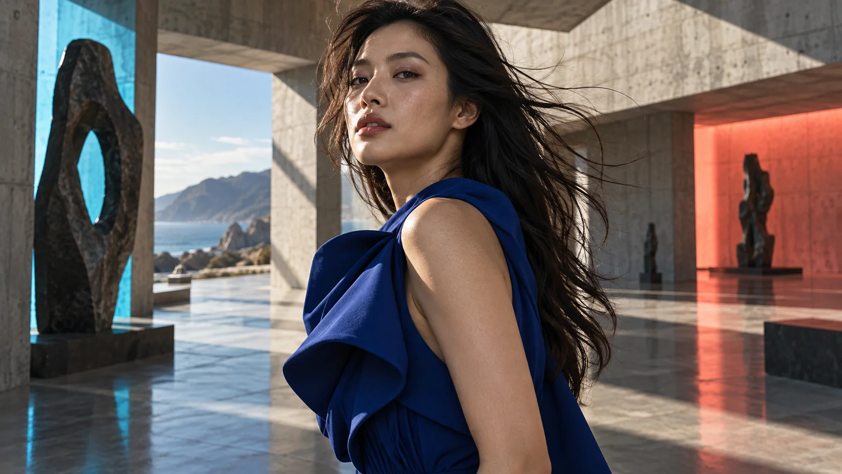 Photoreal editorial portrait