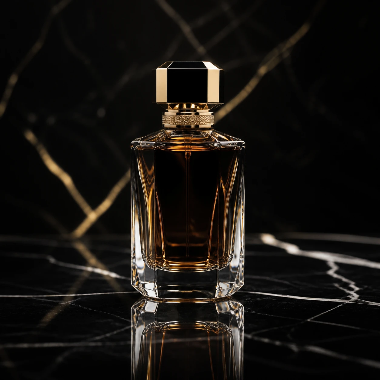 AI generated Luxury perfume still life example for product photo generator