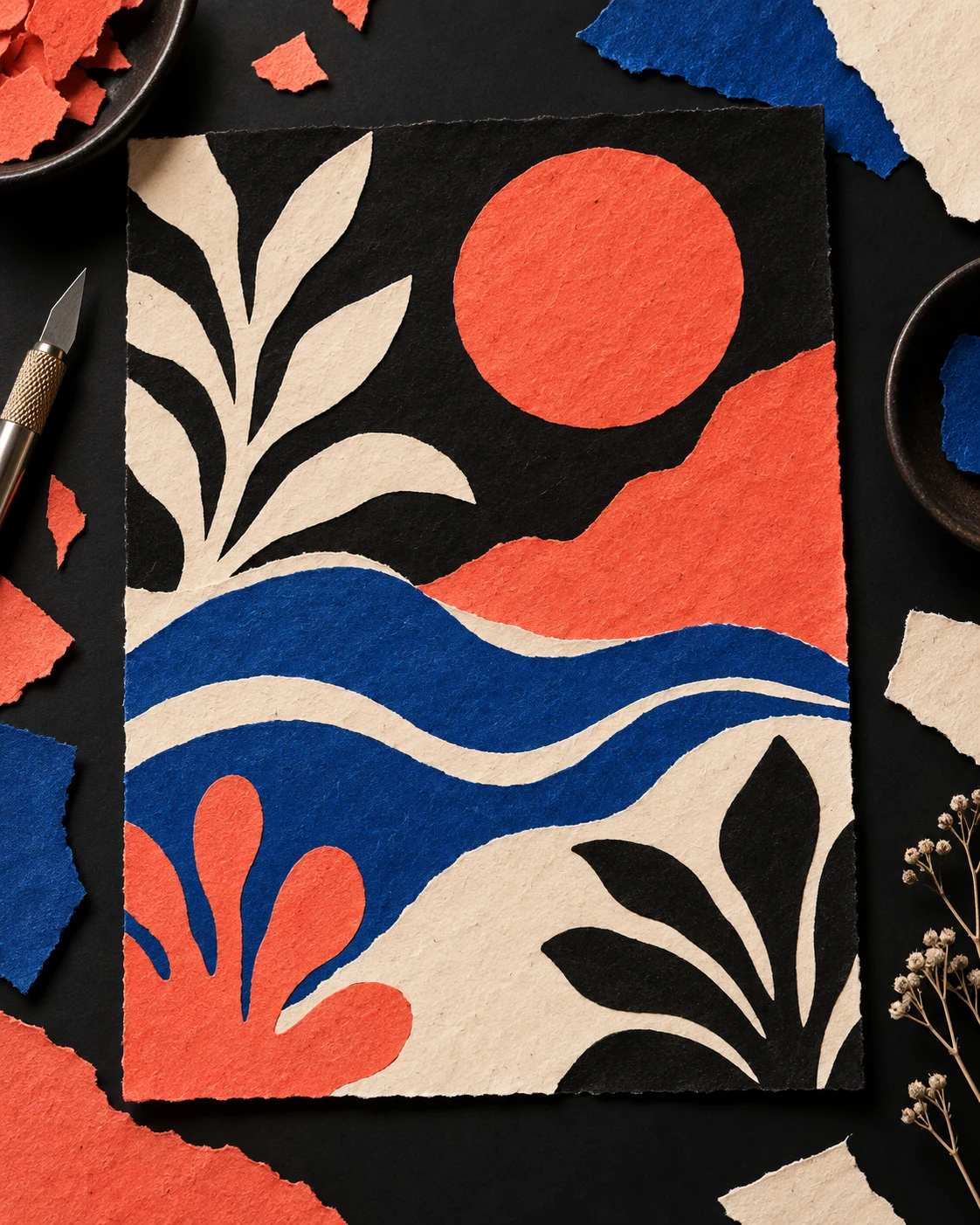 Cut paper sun