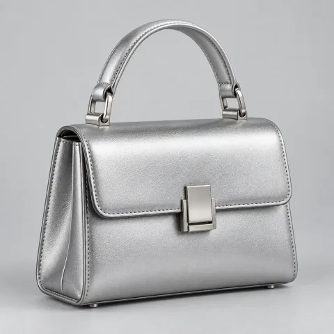 Silver structured handbag product reference